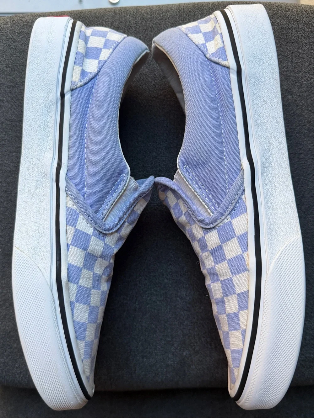 Vans Classic Slip-On Checkerboard Lavender White Canvas Sneakers Women's 7